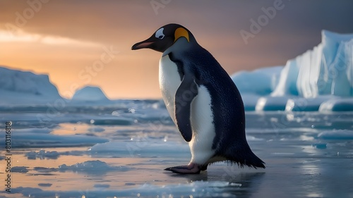 penguin in polar regions  penguin on ice