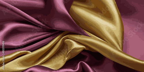 Colorful luxury silk fabric texture. Texture of silk or satin background.