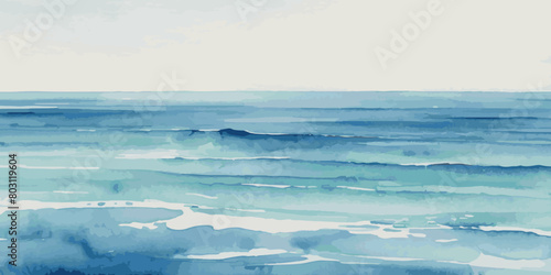 Abstract watercolor soft blue print sea water ocean background. Soft blue sea watercolor liquid fluid texture background.