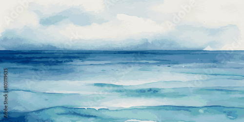 Abstract watercolor soft blue print sea water ocean background. Soft blue sea watercolor liquid fluid texture background.