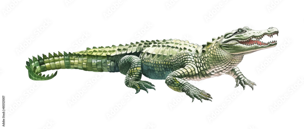Naklejka premium crocodile watercolor digital painting good quality