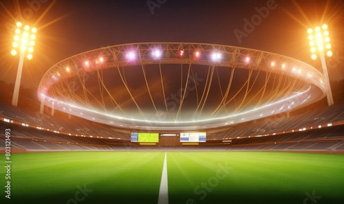 Obraz na płótnie Cricket stadium at night Background
