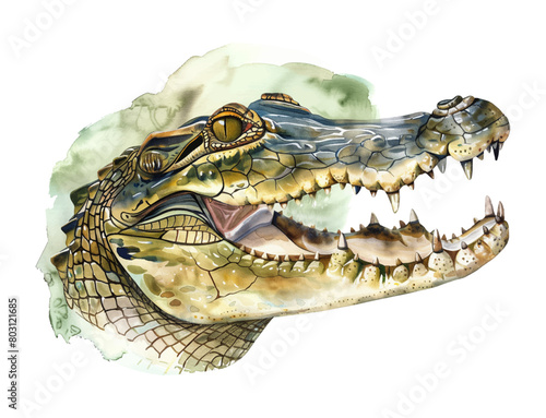 crocodile watercolor digital painting good quality