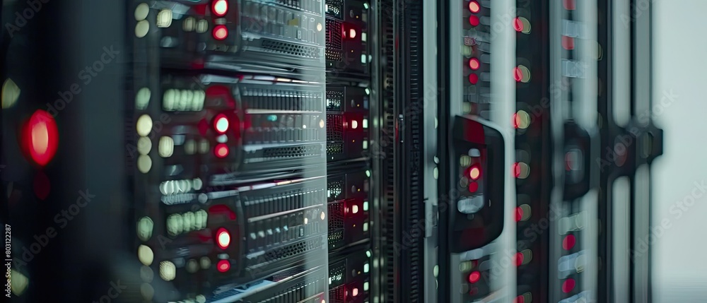 Detailed view of a cloud computing data center, backbone of the modern internet Detailed view of a cloud computing data center, backbone of the modern internet