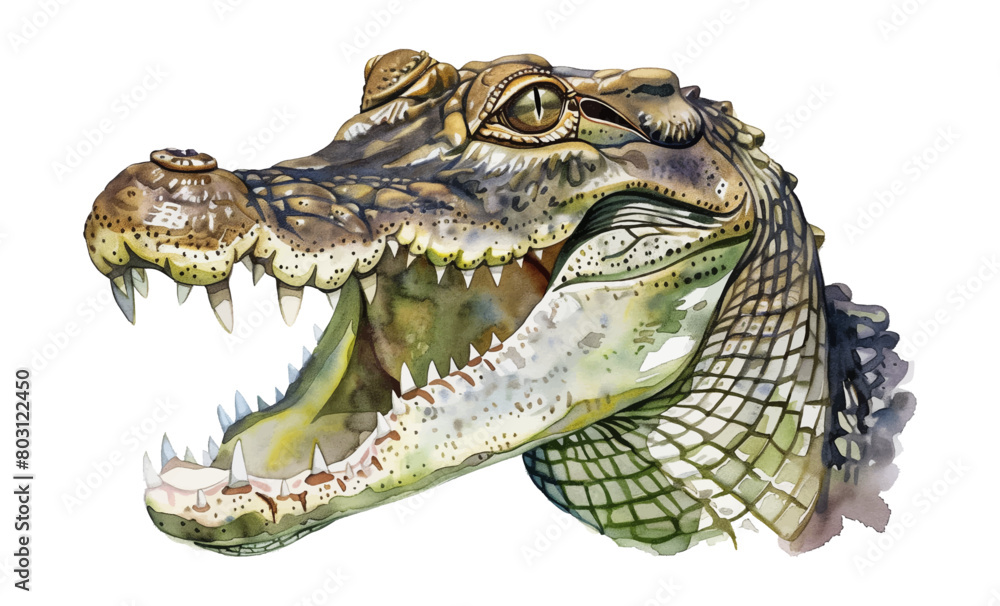 Fototapeta premium crocodile watercolor digital painting good quality
