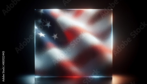 Mysterious American Flag in Frosted Glass Product Placement photo