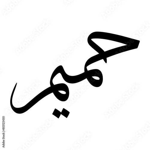 Hamim Muslim Boy Name Sulus Font Arabic Calligraphy photo