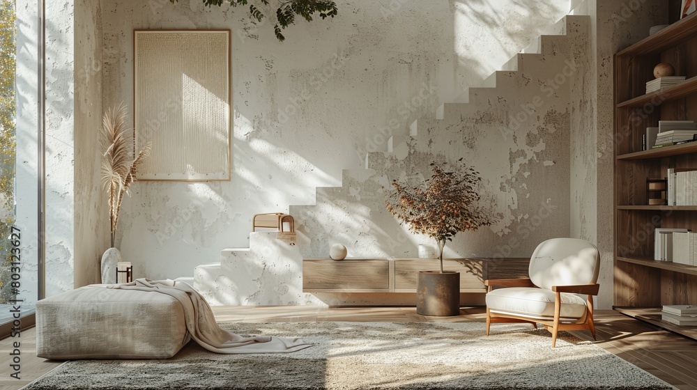 Minimalist Interior Simple Furnishings: A 3D visualization featuring a minimalist interior with simple furnishing Minimalist Interior Simple Furnishings: A 3D visualization featuring a minimalist interior with simple furnishing