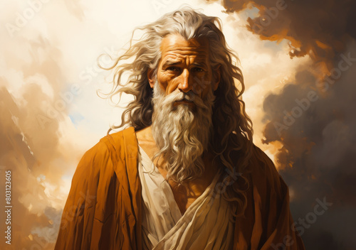 Enoch Biblical Portrait - Mediterranean Man Walking with God, Grandfather of Noah, Spiritual Journey