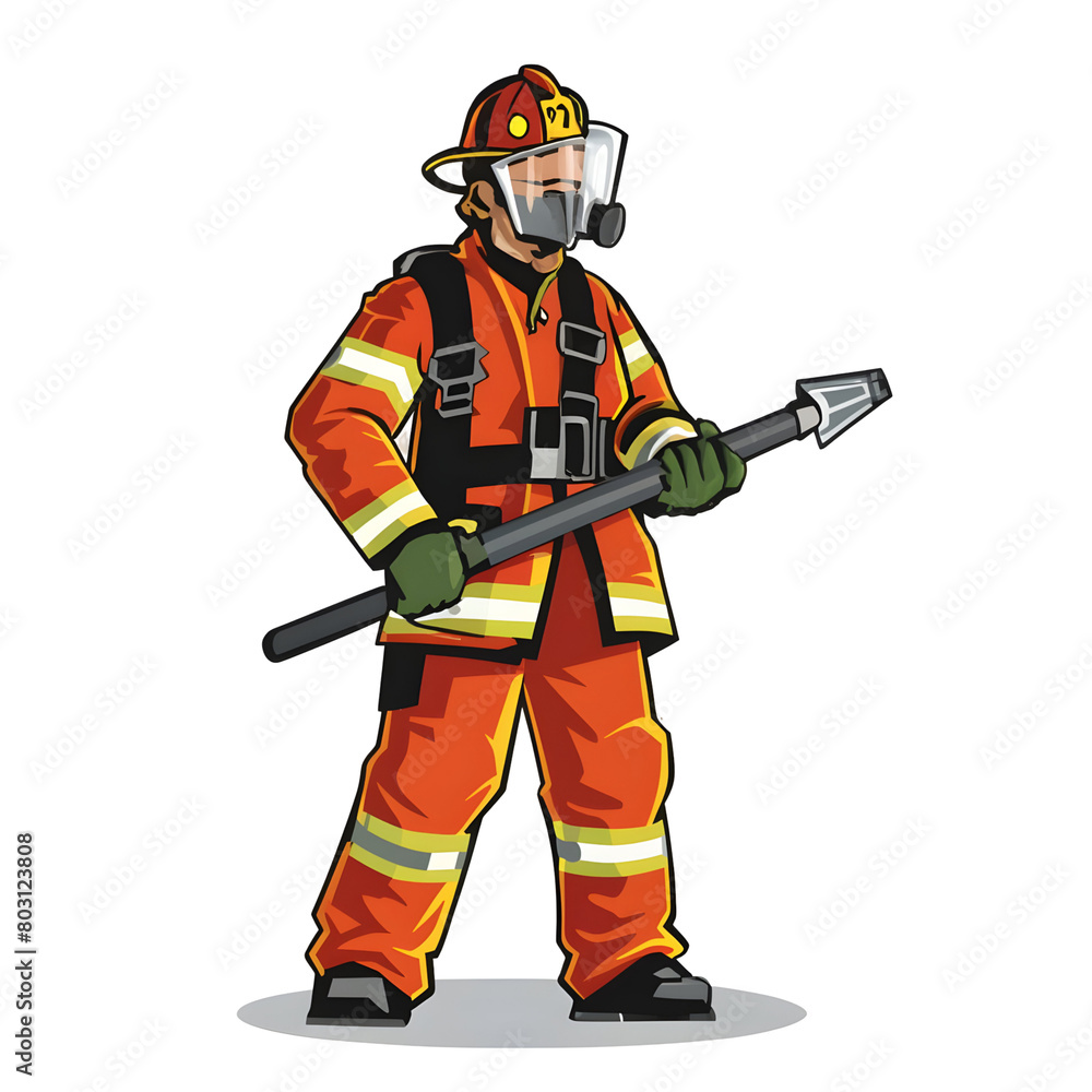 Illustration of a firefighter man png transparent background Illustration of a firefighter man png transparent background