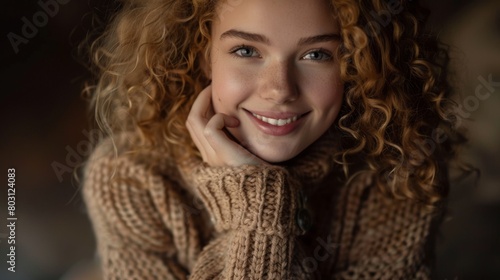 A Cheerful Young Woman Smiling