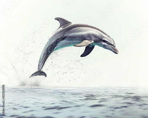 A dolphin leaps gracefully out of the water in a dazzling display of agility and beauty.
