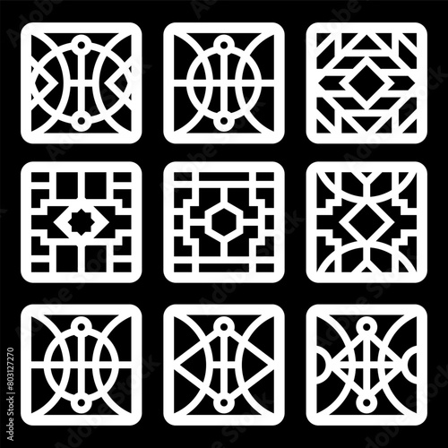 simple geometric pattern for decoration, background, panel, and CNC cutting