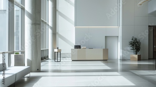 Minimalistic Neutrally Decorated Lobby Interior Design