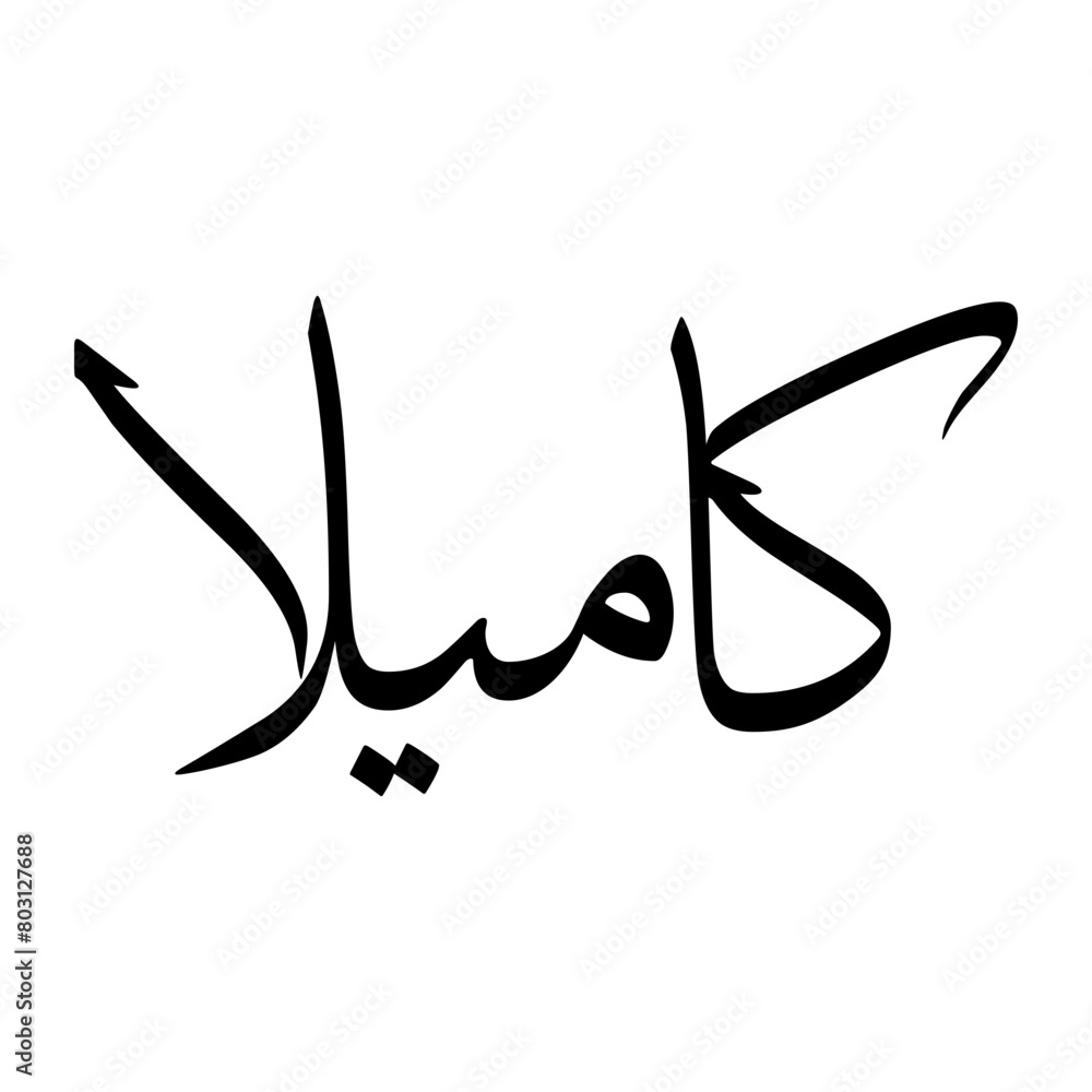 Fototapeta premium Kamilan Muslim Boy Name Sulus Font Arabic Calligraphy