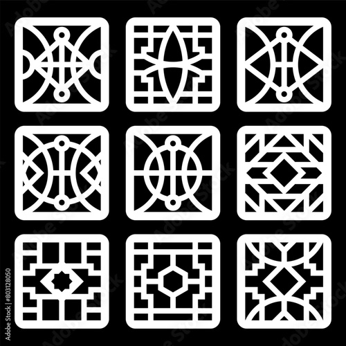 simple geometric pattern for decoration, background, panel, and CNC cutting