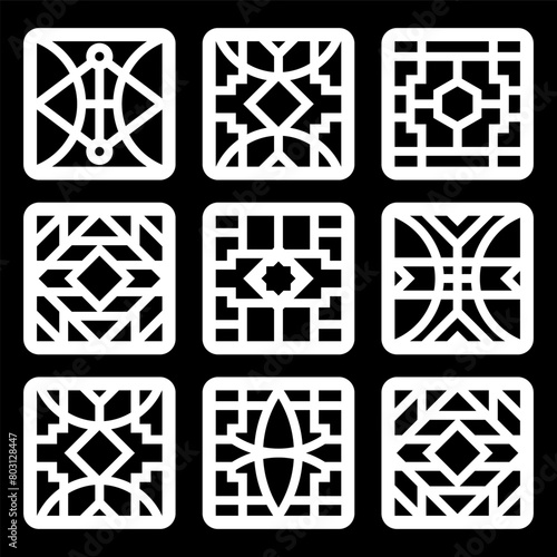 simple geometric pattern for decoration, background, panel, and CNC cutting