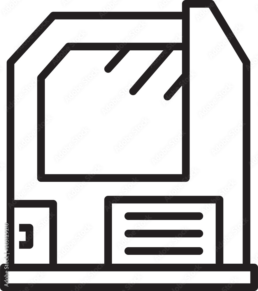 Modern Building Icon Line Illustration Modern Building Icon Line Illustration