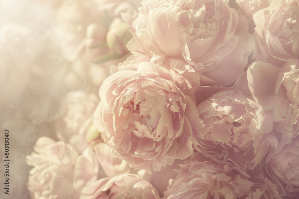 Soft Pink Peonies Cluster in a Dreamy Floral Haze Soft Pink Peonies Cluster in a Dreamy Floral Haze
