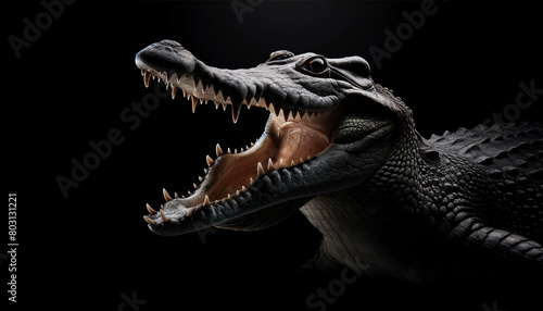 a crocodile with its mouth open