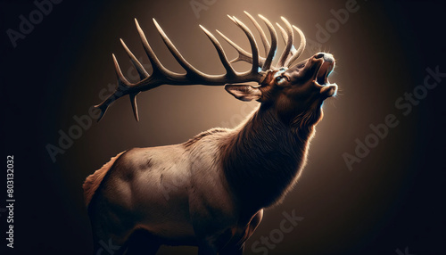an elk calling in a portrait style photo