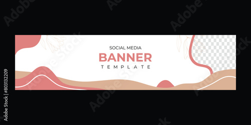 Vector of a social media cover banner design with blank image section
