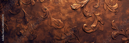 Baroque Revival  Embossed Bronze Floral Wall Art photo
