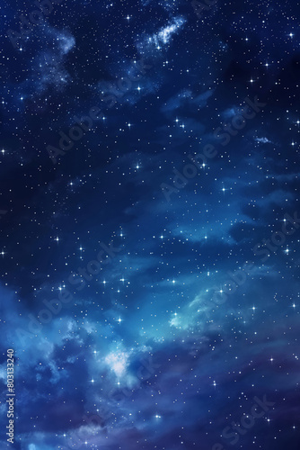 Deep Blue Nebula Starfield Background, Vertical Cosmic Night Sky Wallpaper