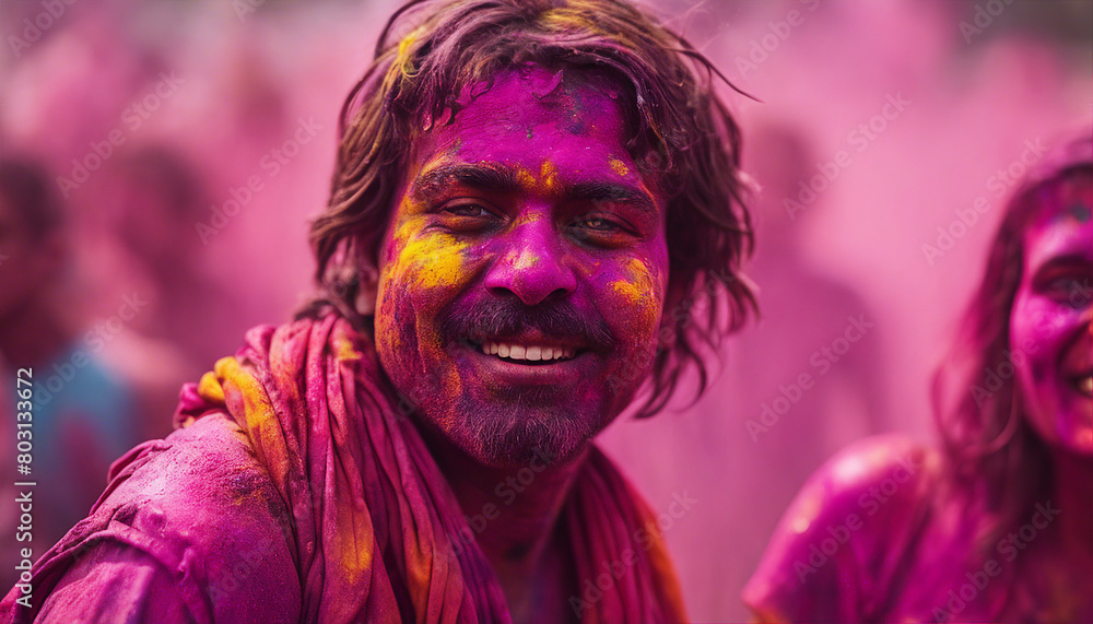 human portraits from the holi festival

