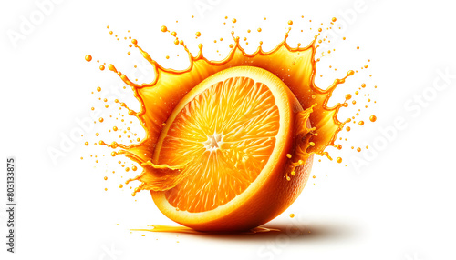 slice of orange in water