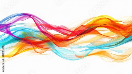 Colorful Lines on White Background