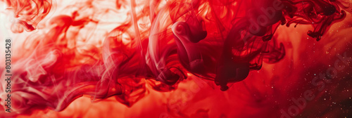 Abstract Red Smoke Swirling on a Dynamic, Vivid Background