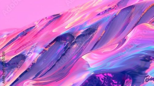 Abstract background of holographic foil in pink  blue and white colors