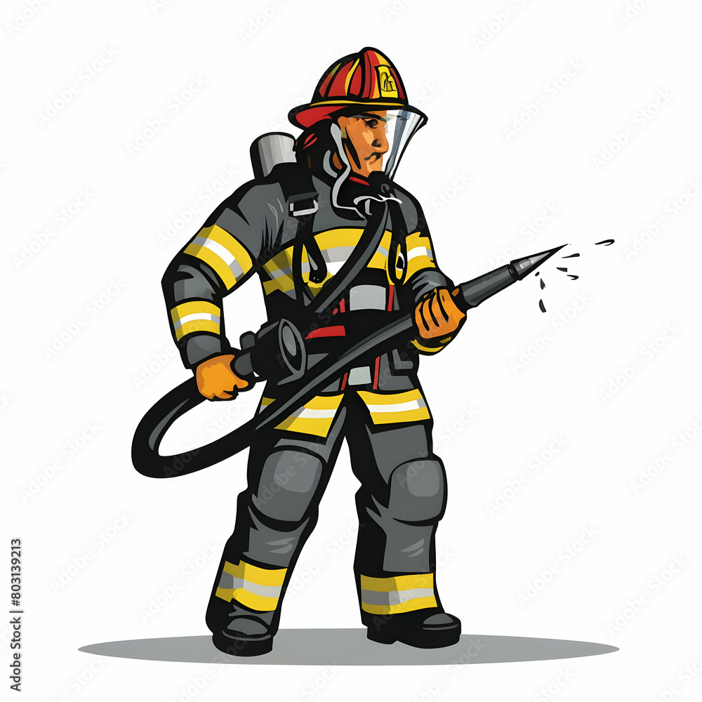 Fire fighter man illustration, ilustrasi for kid Fire fighter man illustration, ilustrasi for kid