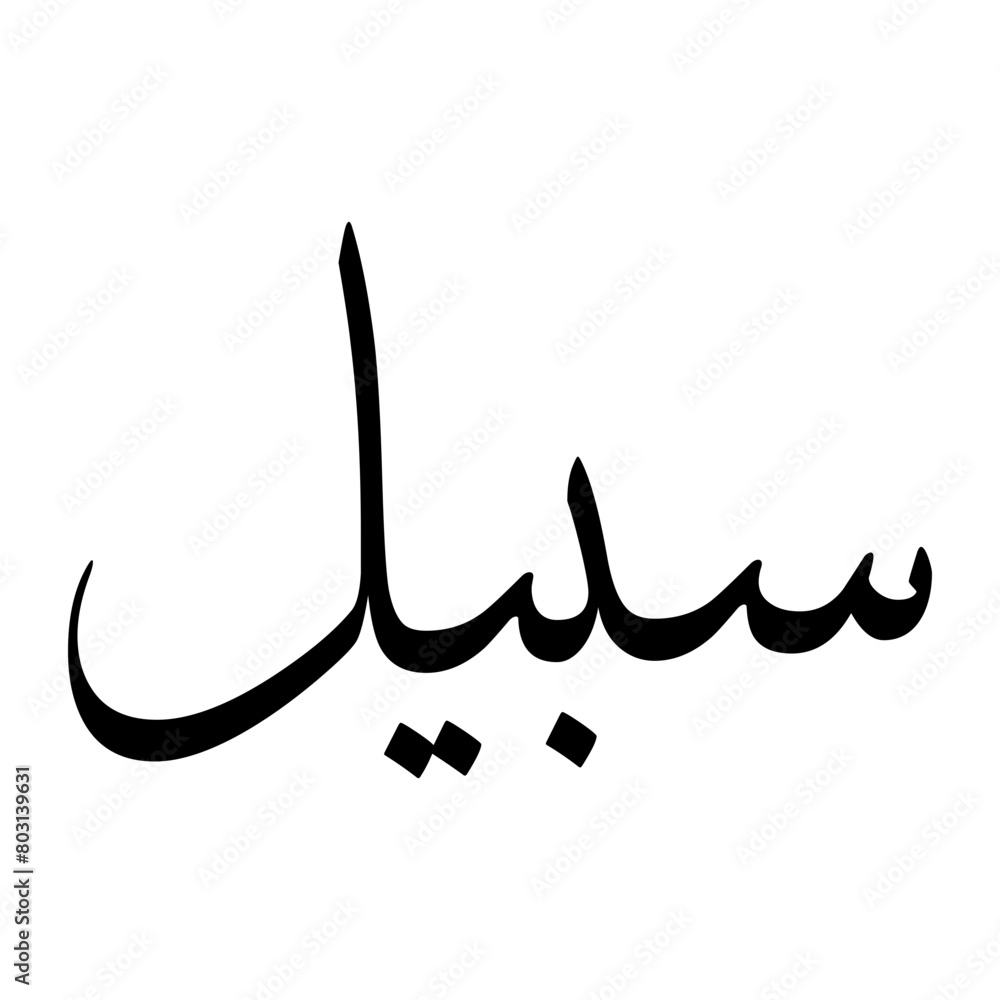 Sabeel Muslim Boy Name Sulus Font Arabic Calligraphy Sabeel Muslim Boy Name Sulus Font Arabic Calligraphy