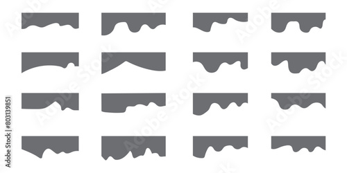 Set of separator header for website and app. Different elements of top and bottom for website and app. Different borders for website, banner and app.
