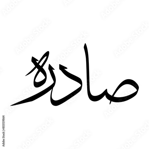 Sadra Muslim Boy Name Sulus Font Arabic Calligraphy