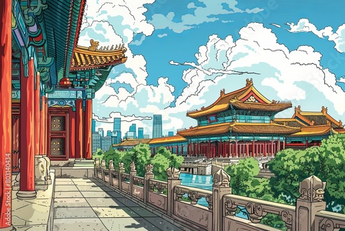 Illustration of Beijing City photo