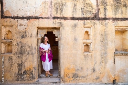 Woman in Amer fort in Jaipur