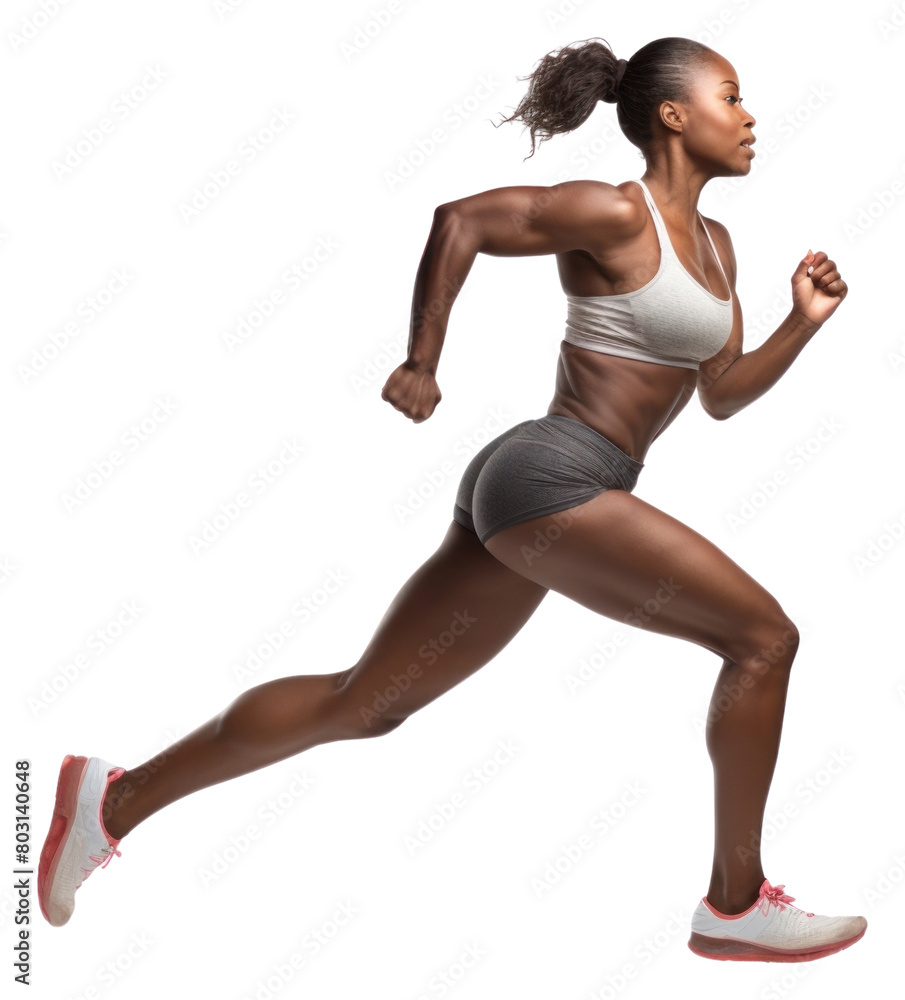 PNG Female athlete running jogging adult.