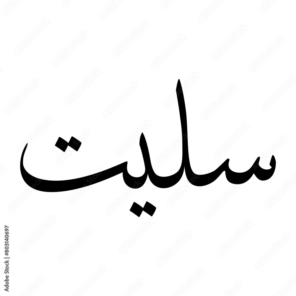 Salit Muslim Boy Name Sulus Font Arabic Calligraphy Salit Muslim Boy Name Sulus Font Arabic Calligraphy