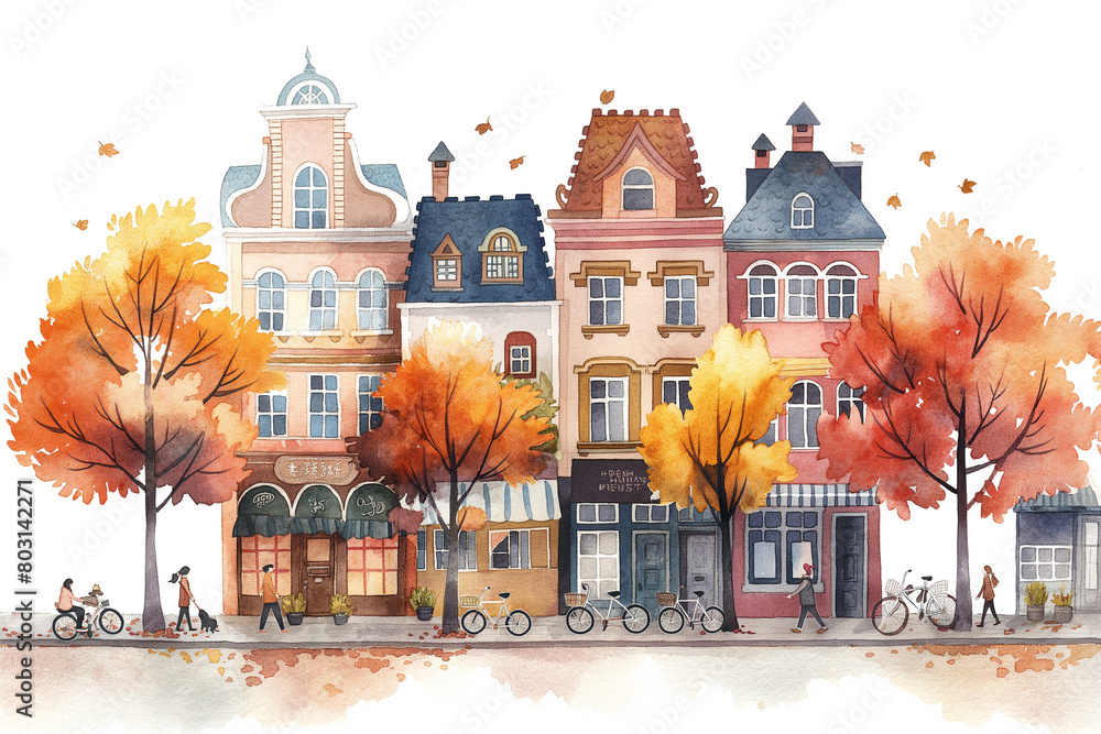 Architecture building watercolor Generative AI Architecture building watercolor Generative AI