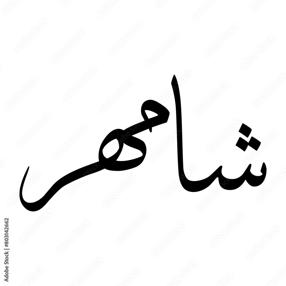 Shamehr Muslim Boy Name Sulus Font Arabic Calligraphy Shamehr Muslim Boy Name Sulus Font Arabic Calligraphy