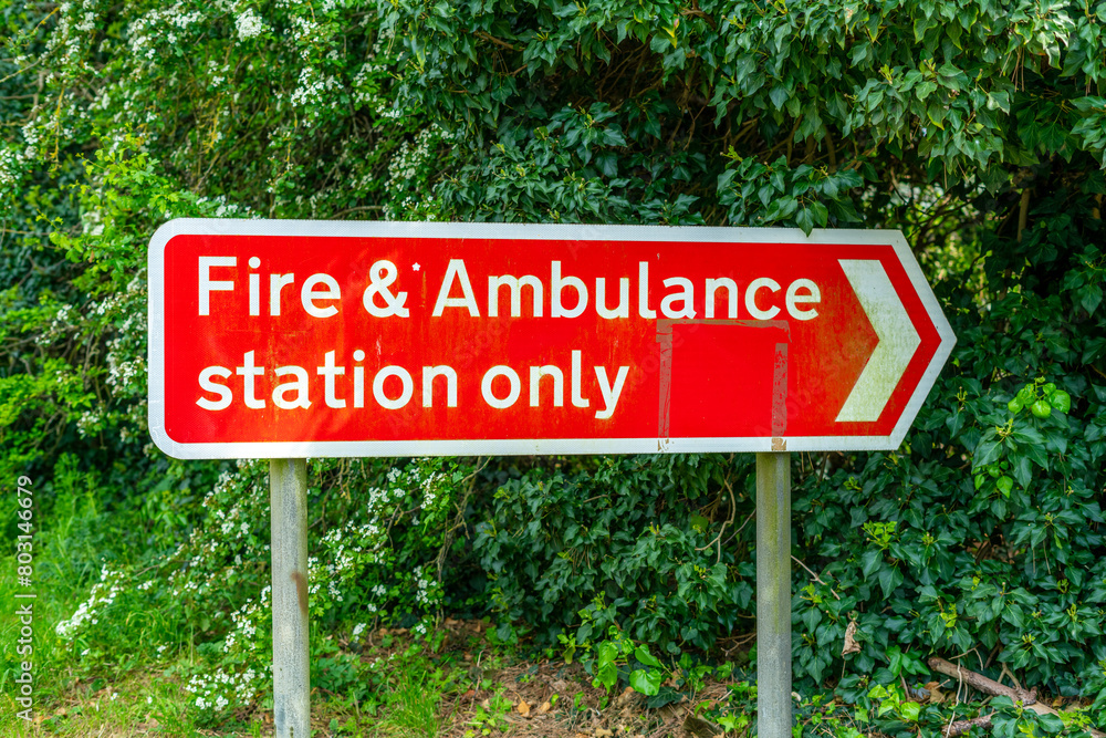 Fire and Ambulance station sign 