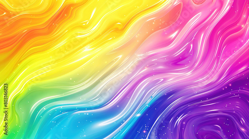 Vibrant abstract background with swirling rainbow colors in Abstract Illusionism style