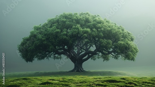 Green Wide Tree Isolated