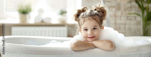 child bathes in the bath, Generative AI,