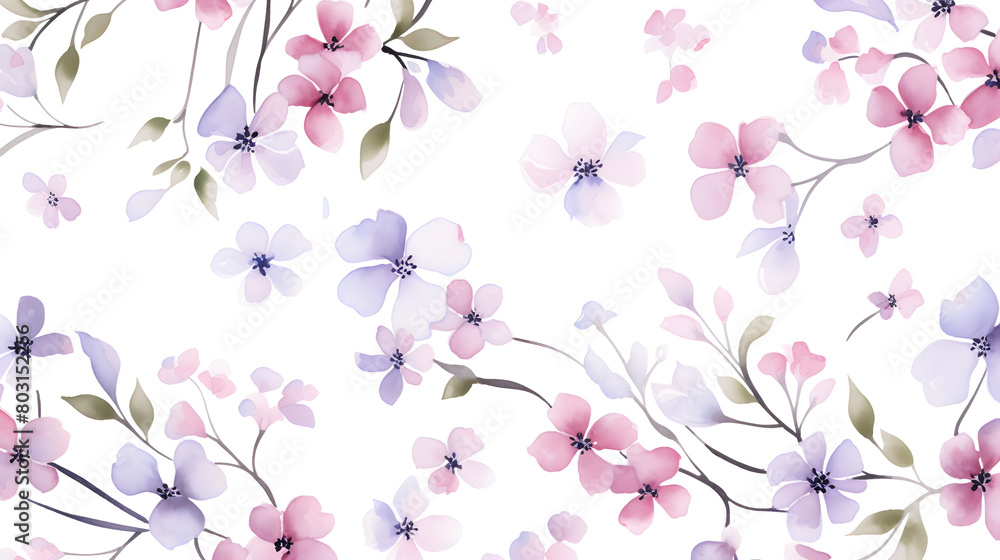 This print pattern is watercolor small flowers abstract graphic poster background