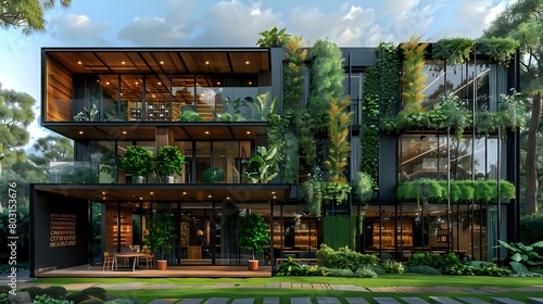 Contemporary Sustainable Architecture with Greenery in the Cityscape