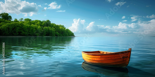 Serene Solitude: A Calm Day at the Lake"